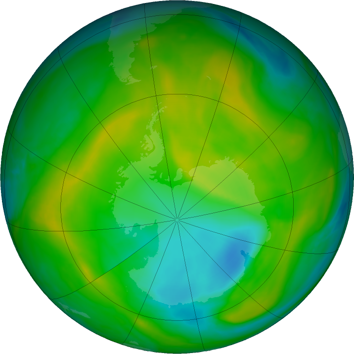 Antarctic ozone map for 23 November 2017